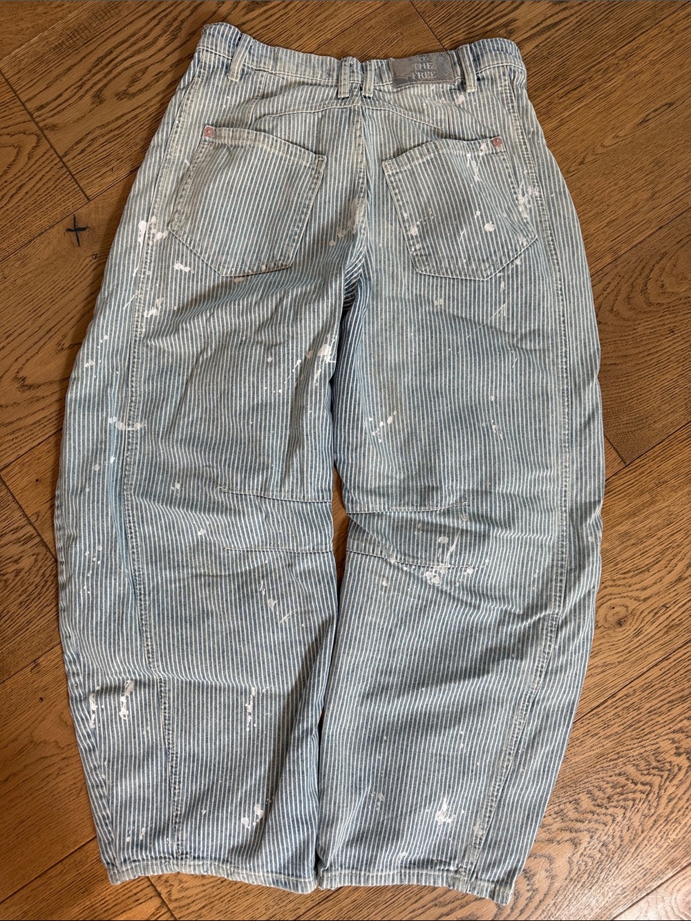 We The Free Light Blue Striped Barrel Jeans - Picture 7 of 11